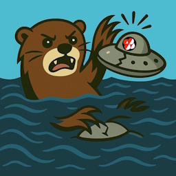 Home page icon of otter attacking UFO